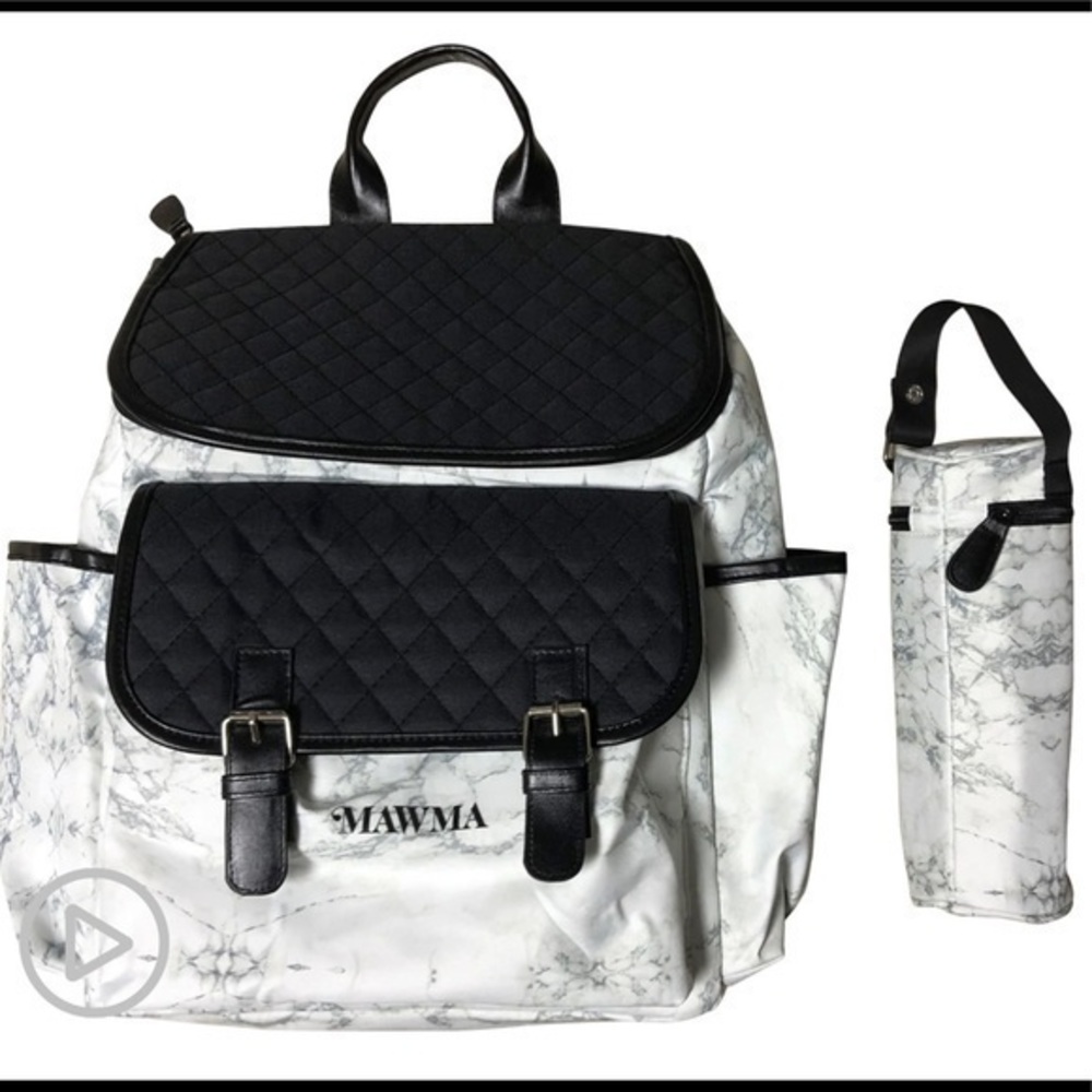 Mawma by Nicole Polizzi marble diaper bag